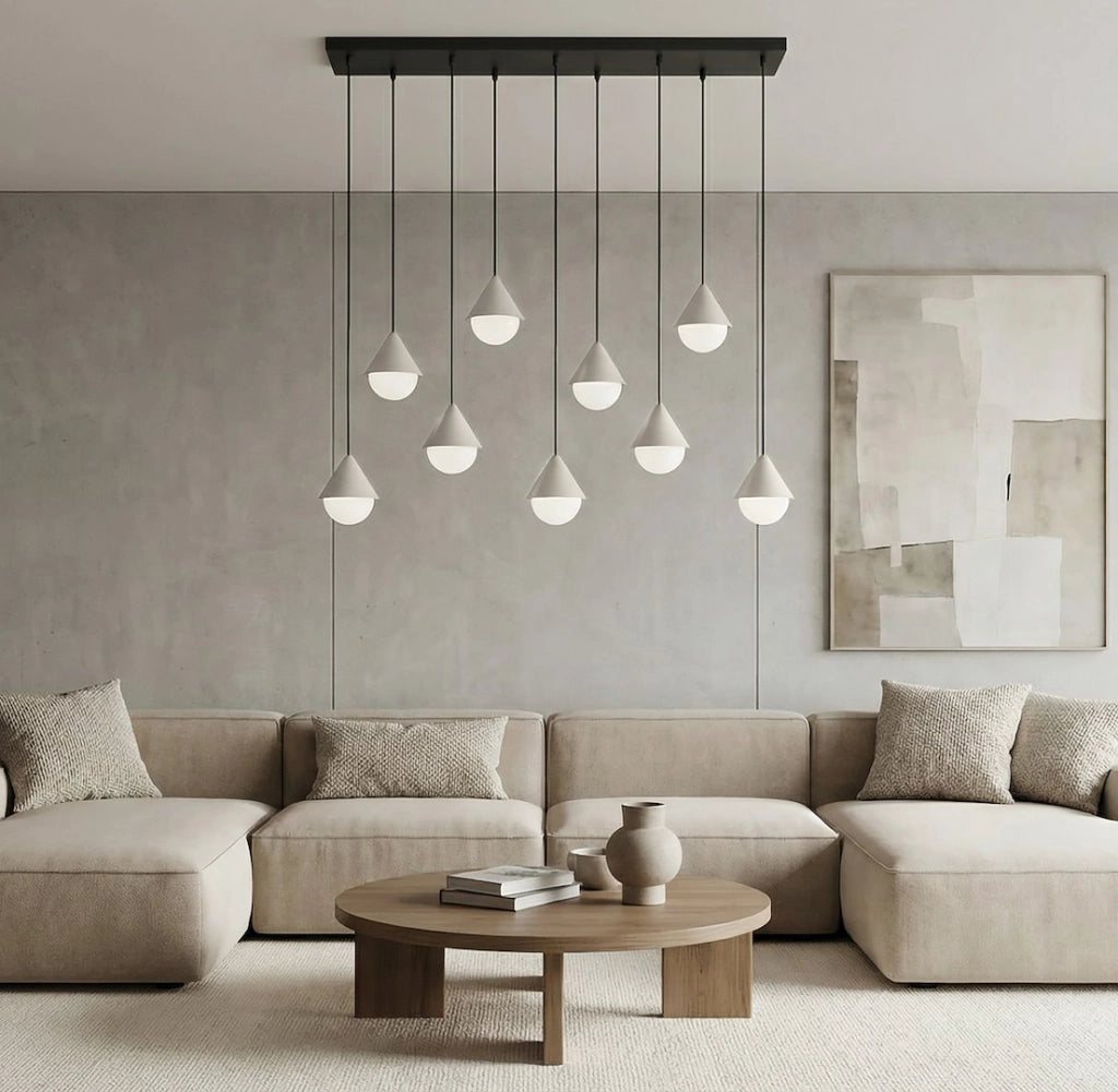 Lampada a sospensione GIRO bianco nero 9xG9 Emibig