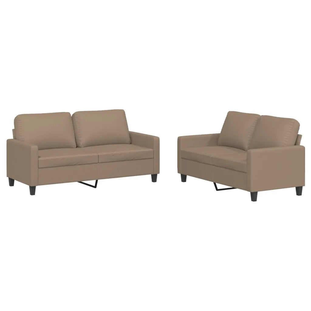 Set di Divani 2 pz con Cuscini cappuccino in Similpelle 3201412