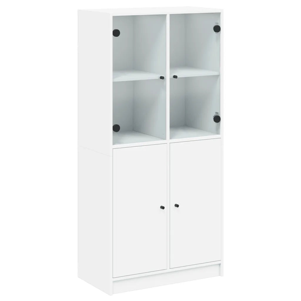 Credenza | Madia | Buffet da pranzo | Armadio da pranzo con Ante Bianca 68x37x142 cm Legno Multistrato