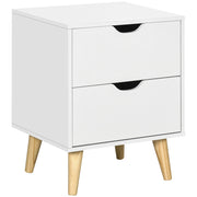 Comodino con 2 cassetti ¨C Minimal ¨C Bianco 40x35x50,5 cm