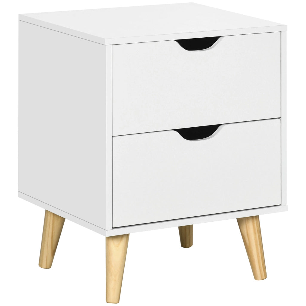 Comodino con 2 cassetti ¨C Minimal ¨C Bianco 40x35x50,5 cm