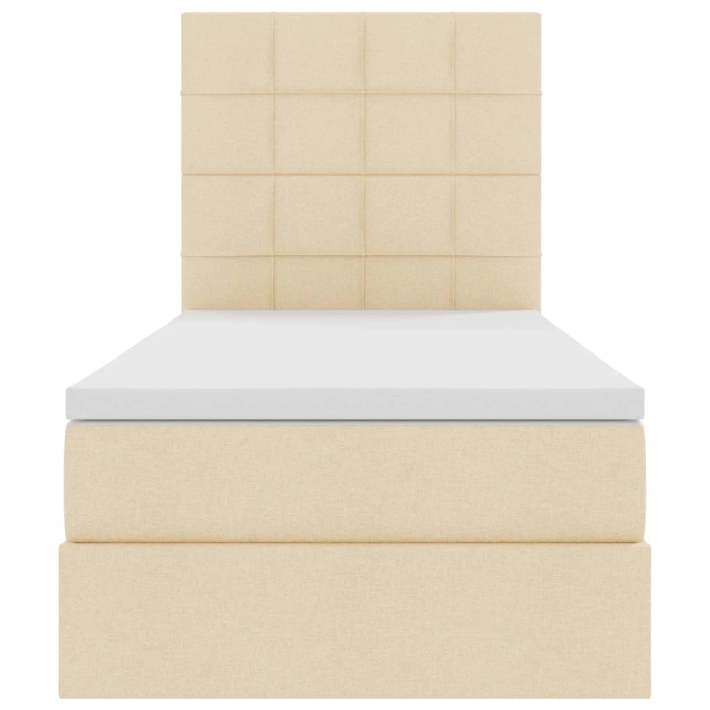 Letto con contenitore e LED Crema 100 x 200 cm Poliestere 3372400