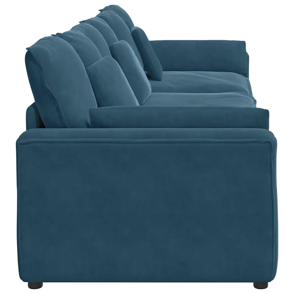 Divano Modulare con Cuscini Blu 3321098