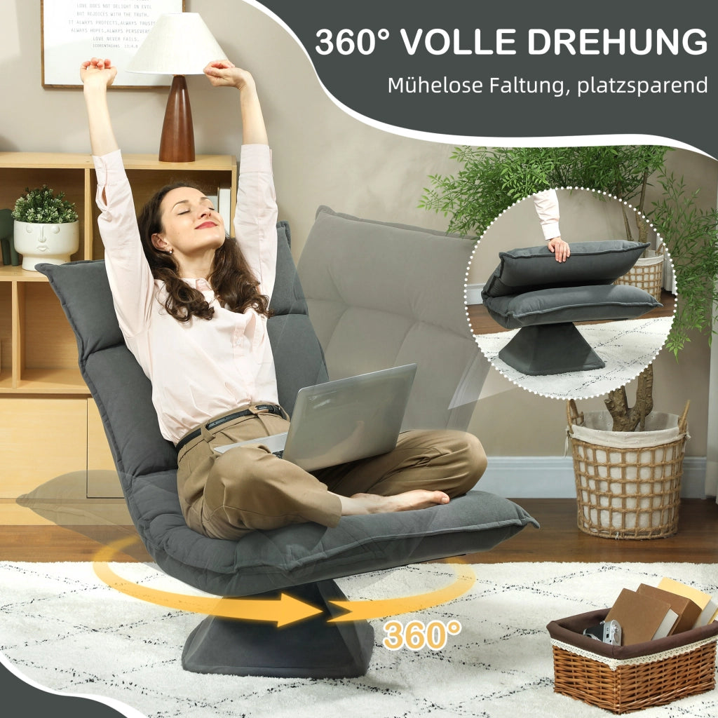 Poltrona reclinabile girevole ¨C Minimal ¨C Grigio scuro