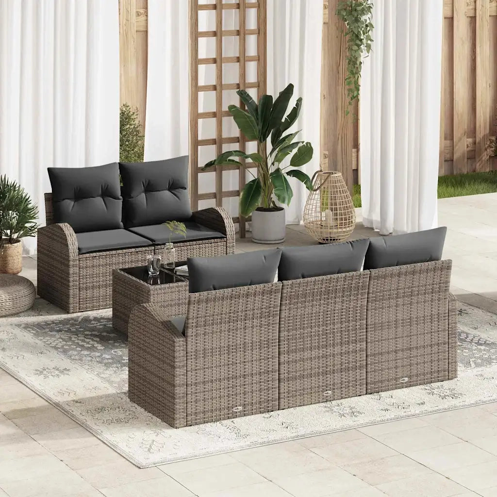 Set Divano da Giardino Grigio 55 x 55 x 37 cm polyrattan 3345919