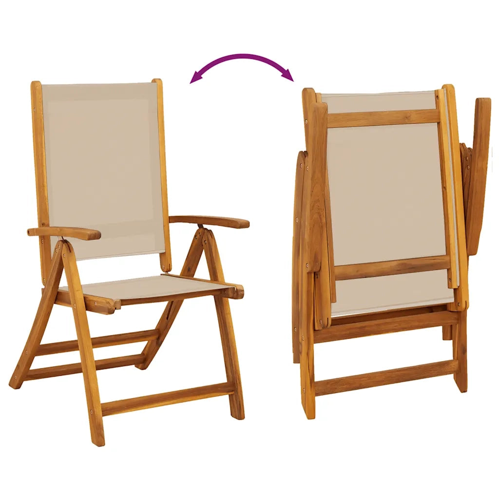 Sedie da Giardino Pieghevoli 6 pz Massello d'Acacia e Textilene 3279245