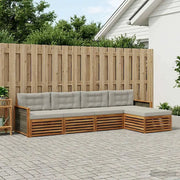 Set di divani da esterno 5 pcs Naturale e Grigio Chiaro 3383229