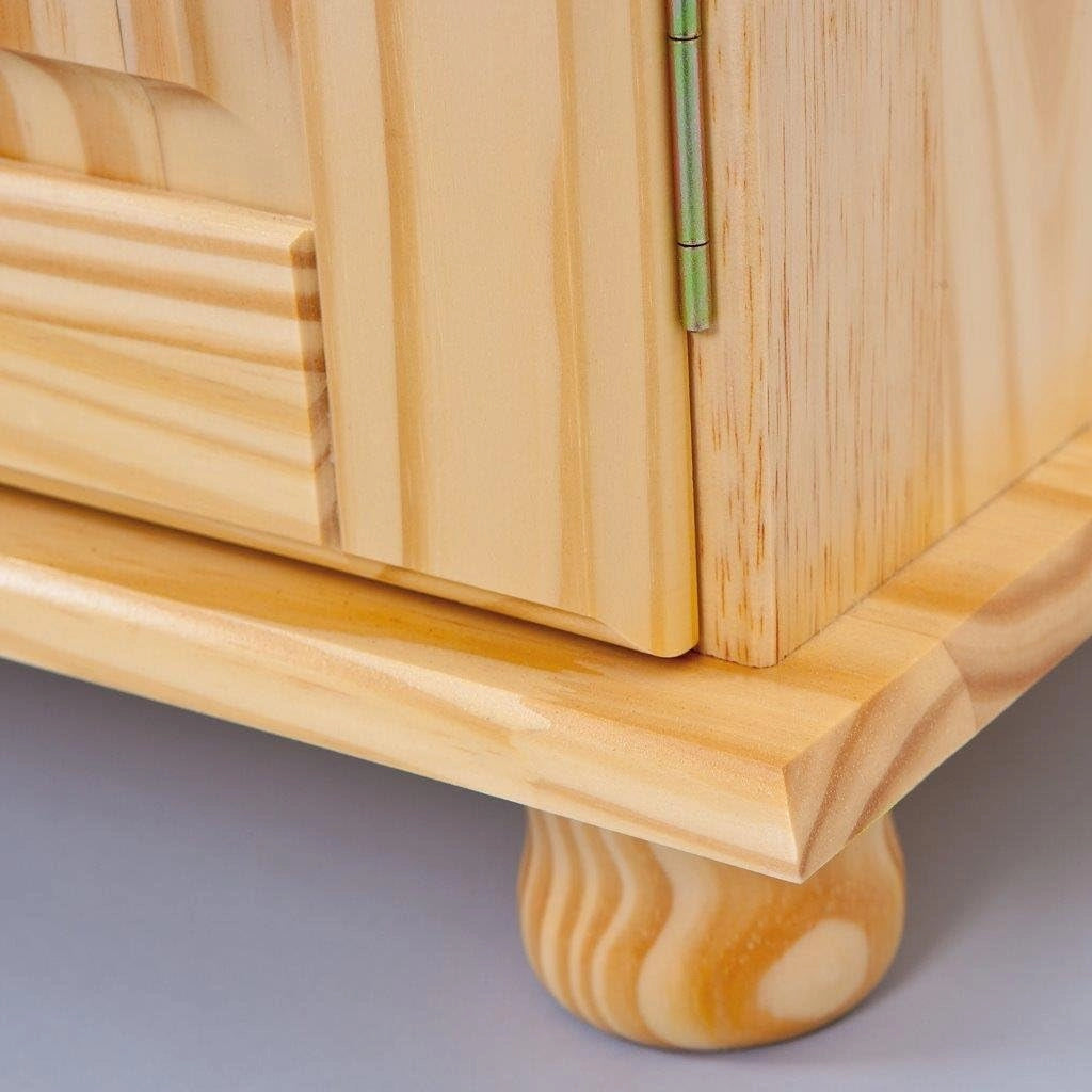MOBILE GIORNO CREDENZA TOSCANA 2 ANTE + 3 CASSETTI 130x43/32x198H PINO MASSELLO FINITURA NATURALE