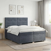 Letto box spring con materasso Grigio Scuro 200 x 200 cm 3453711