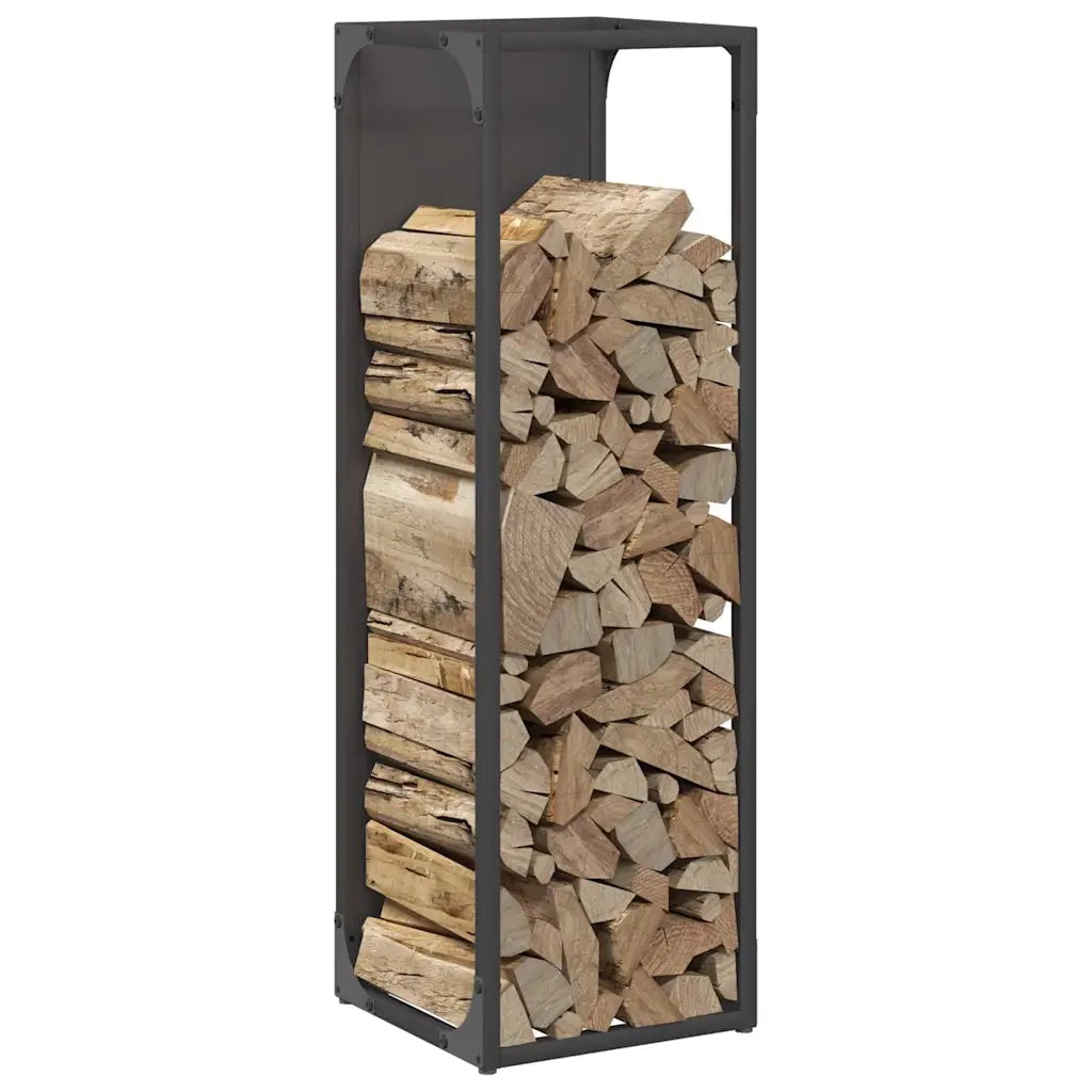 Rastrelliera per Legna da Ardere Nera 25x25x80 cm 864263