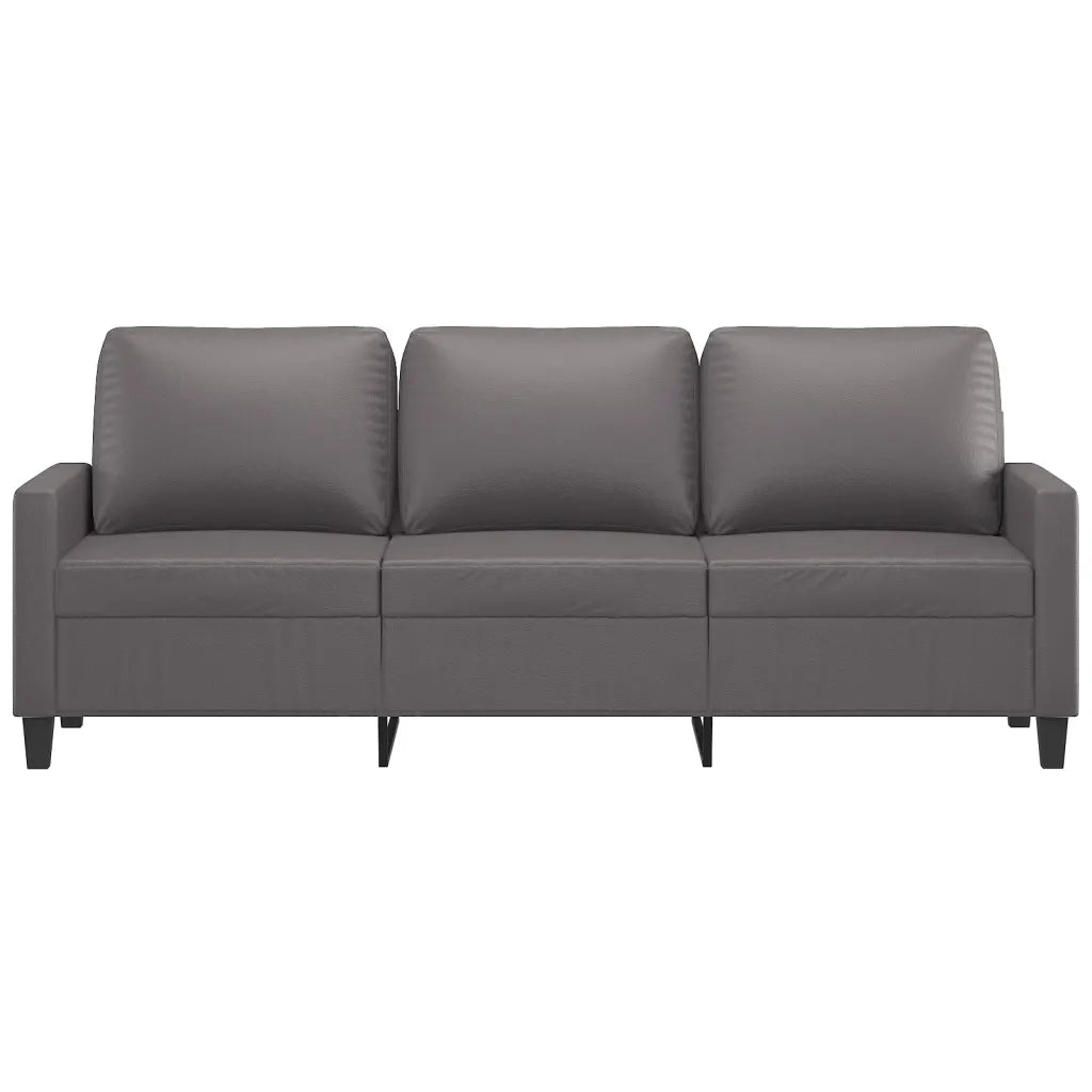 Divano a 3 Posti-Sofa 3 Posti Grigio 180 cm in Similpelle 427872