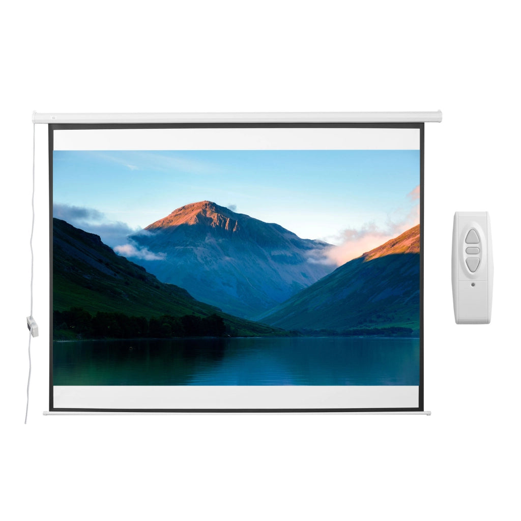 Telo Proiettore 84" Formato 4:3 con Telecomando, in Tessuto Plastico e Metallo, 171x130 cm, Bianco