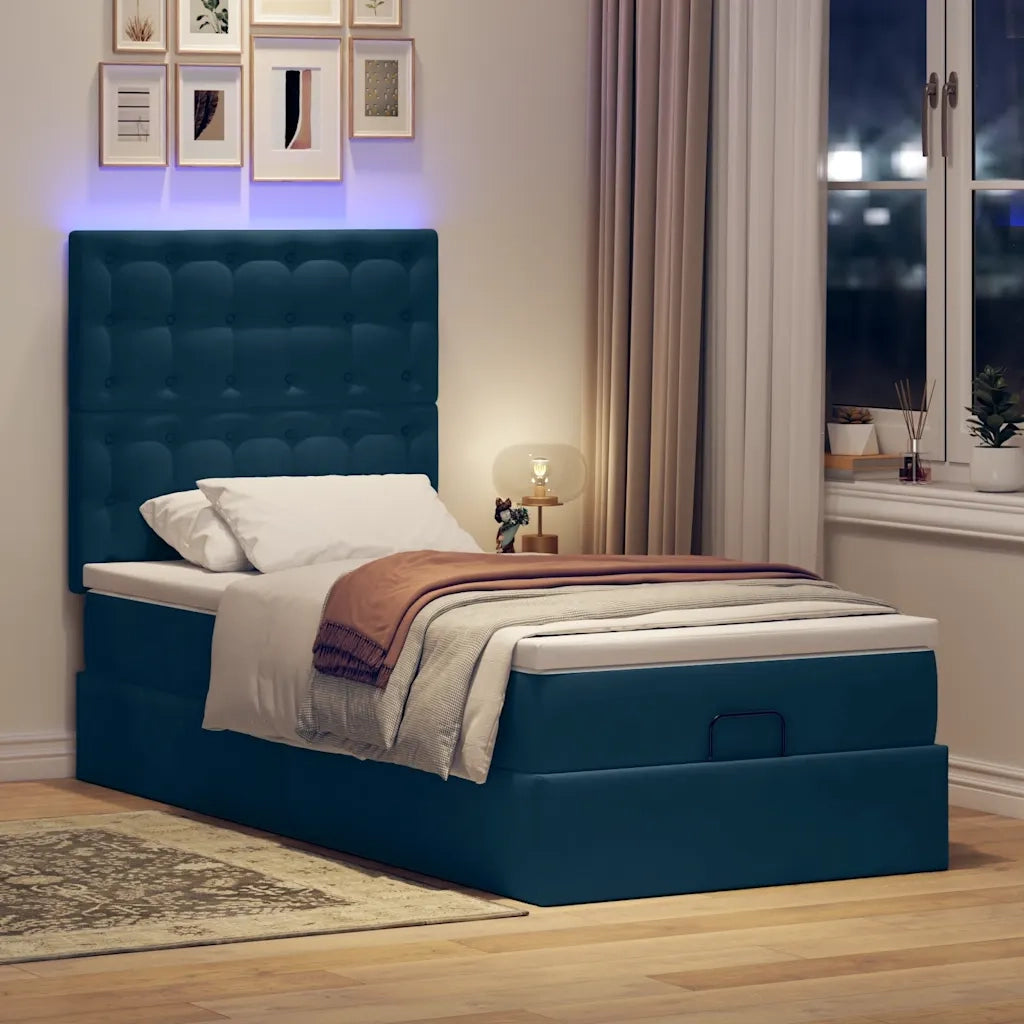 Struttura Letto Pouf con Materassi 80x200 cm Velluto 3314430