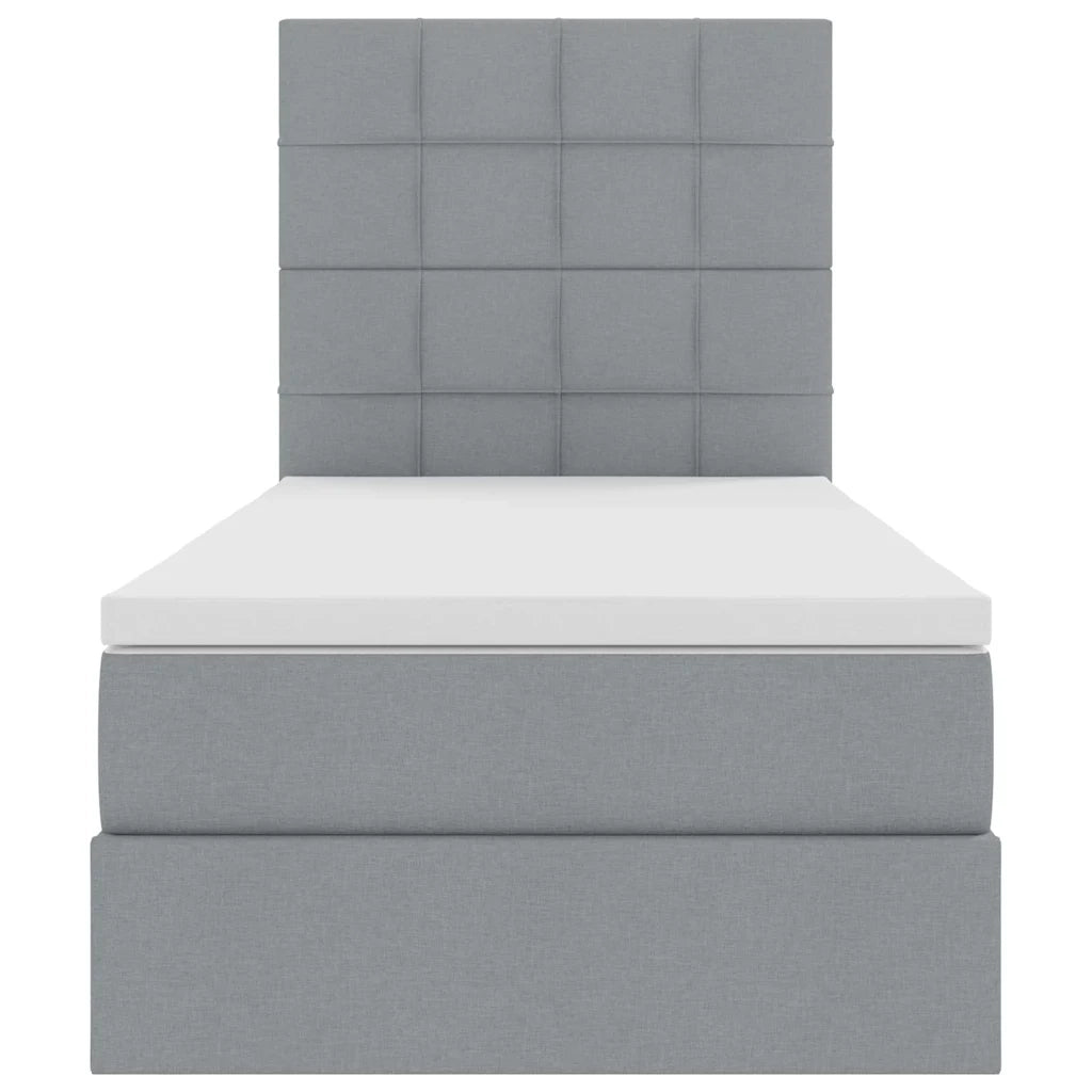 Letto con contenitore e materasso Grigio chiaro 100 x 200 cm