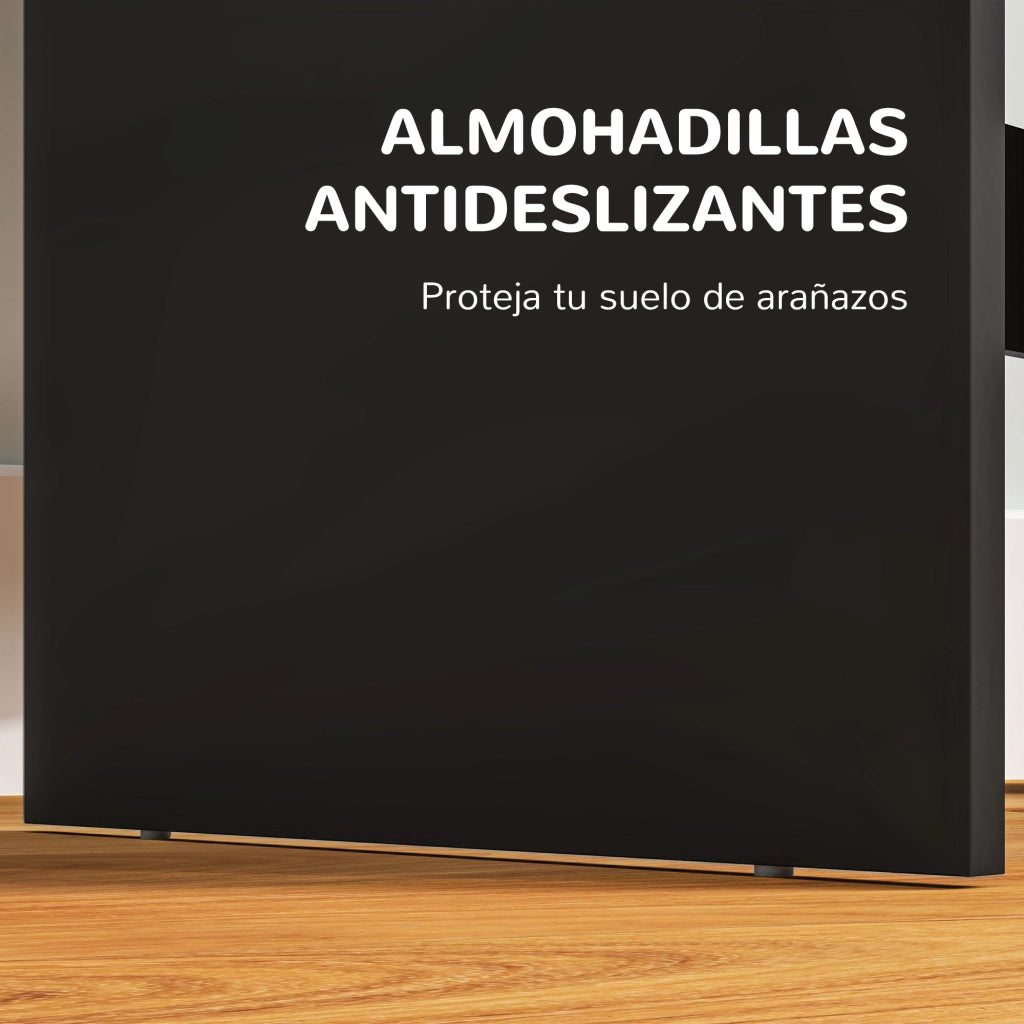 Tocador con specchio 2 cassetti 3 scompartimenti ¨C Minimal ¨C Nero 75x38x135 cm