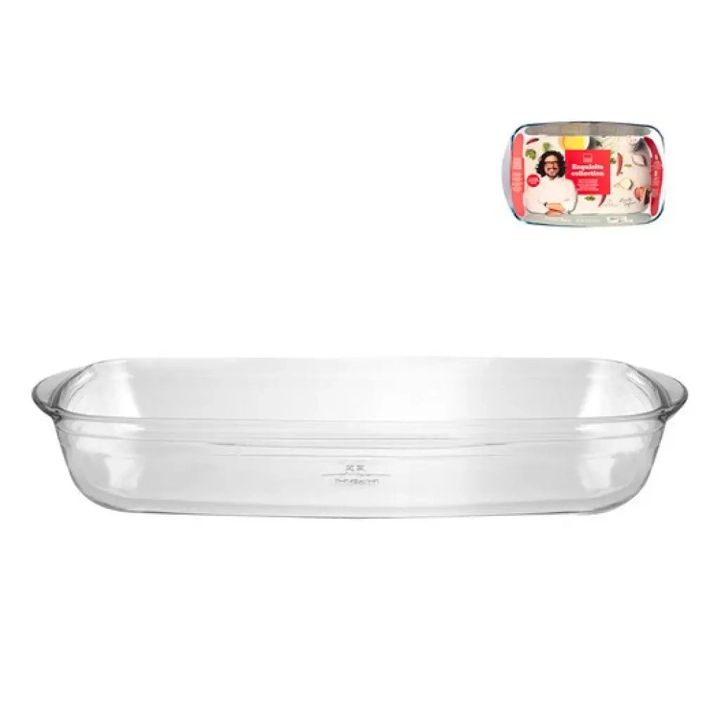Tegame rettangolare in vetro borosilicato cm 35×22