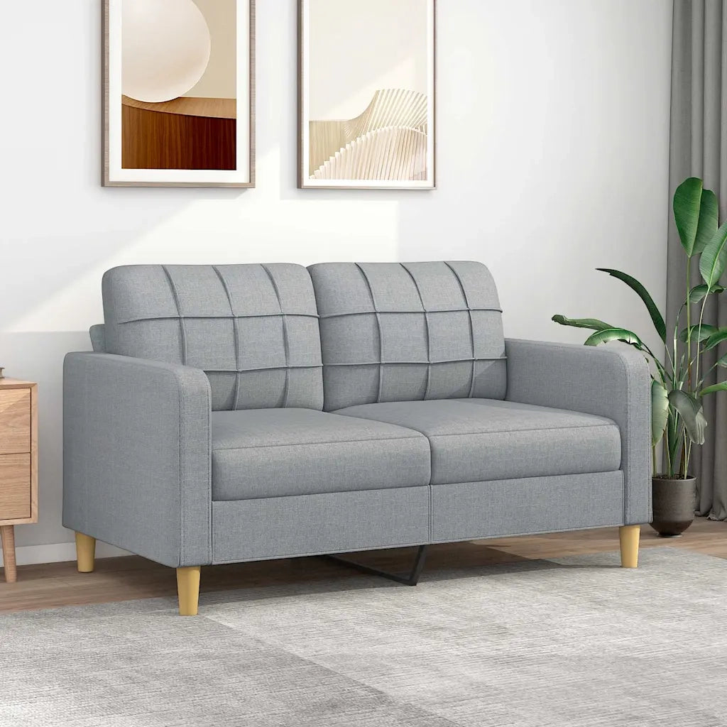 Divano a 2 Posti-Sofa 2 Posti Grigio Chiaro 140 cm in Tessuto 321714