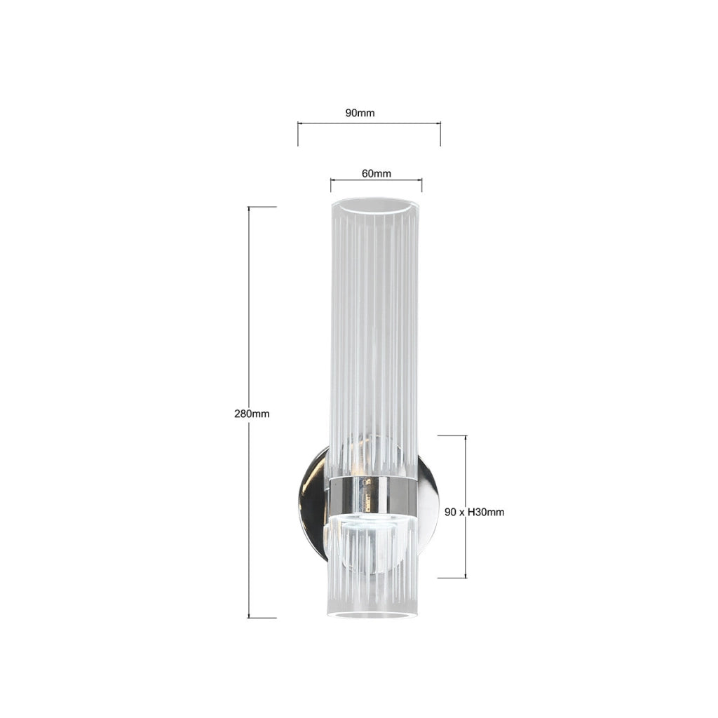 Applique Ambiente cromo tubo acrilico verticale LED CCT 18W