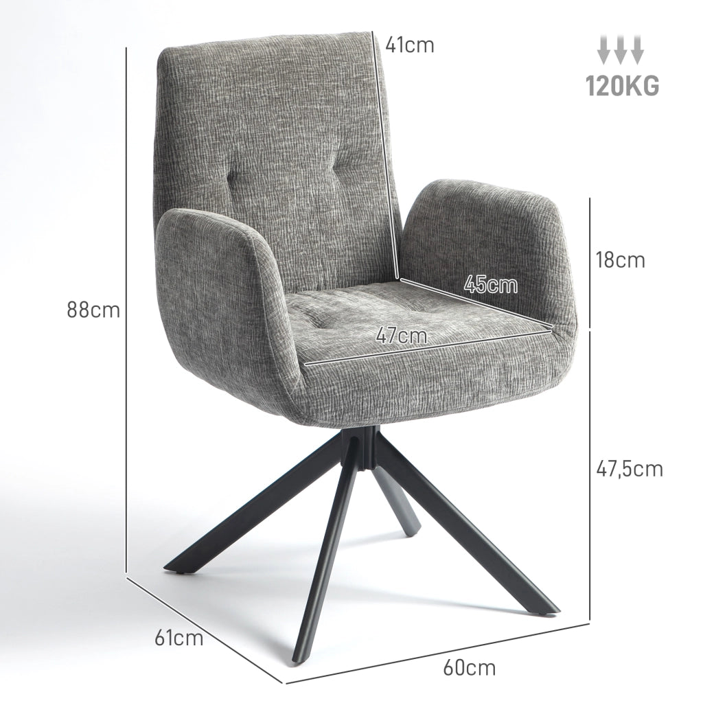 Poltrona girevole ¨C Minimal ¨C tessuto, grigio scuro