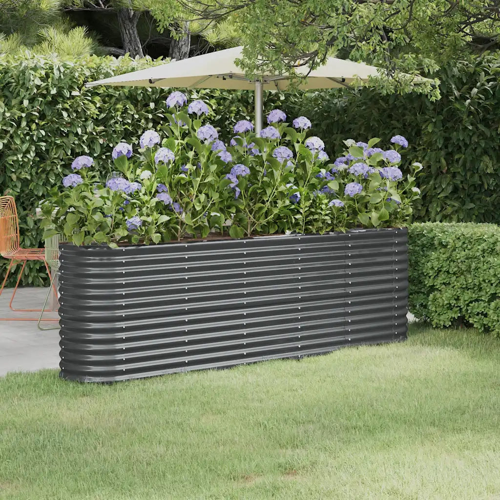 Letto da Giardino in Acciaio Zincato 224x40x68 cm Antracite 318901