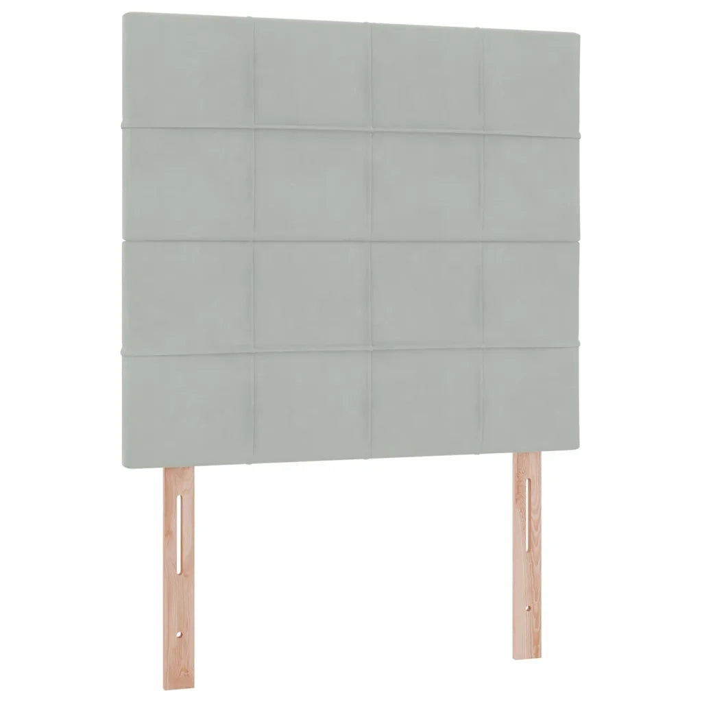 Letto con contenitore e LED Grigio chiaro 100 x 200 cm Velluto 3372645