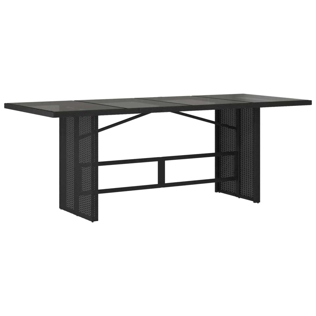 Set da Pranzo per Giardino con cuscino 7 pcs Nero polyrattan