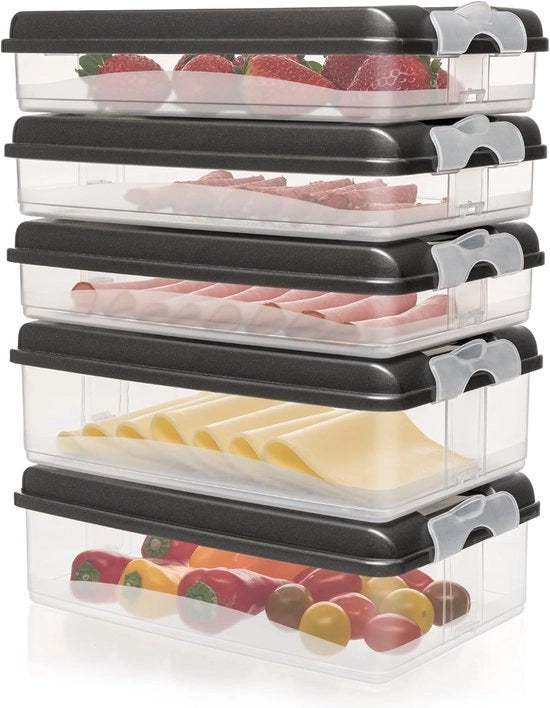 Contenitore per formaggi e carni - ideale per la dispensa del frigorifero - 10 pezzi - utilizzo versatile