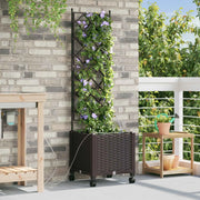 Vaso da Giardino con Irrigazione e Ruote Marrone PP 3422949