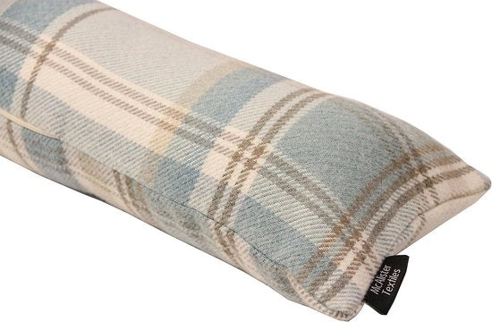 Tochtstrip con imbottitura a scacchi 18cm x 100cm - Blu chiaro - cuscino decorativo windstopper per finestre porte - Ruit scozzese Tweed - Heritage tochtstrip per la porta