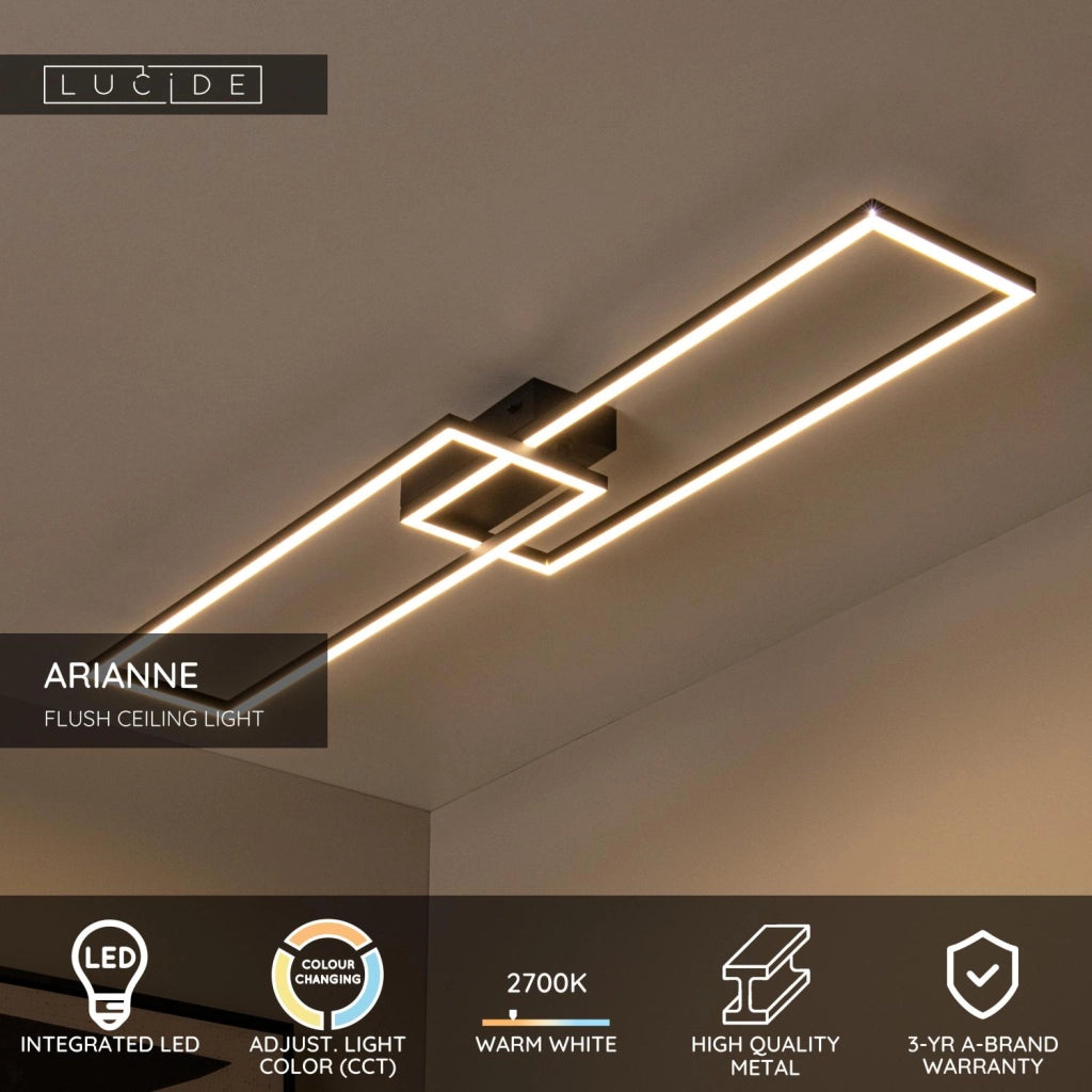 Lampada da soffitto LED ARIANNE nera Lucide