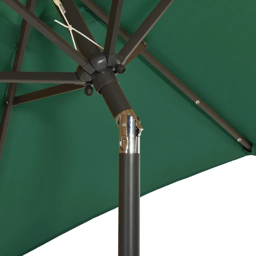 Ombrello | Parasolne da Giardino con Luci LED Verde 200x211 cm Alluminio
