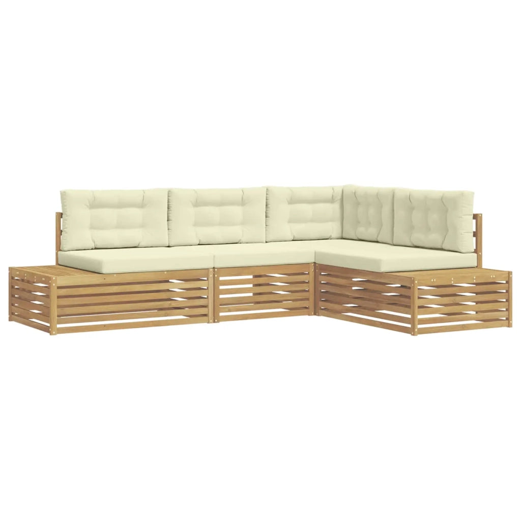 5 pz Set di divani da esterno Bianco 3391115