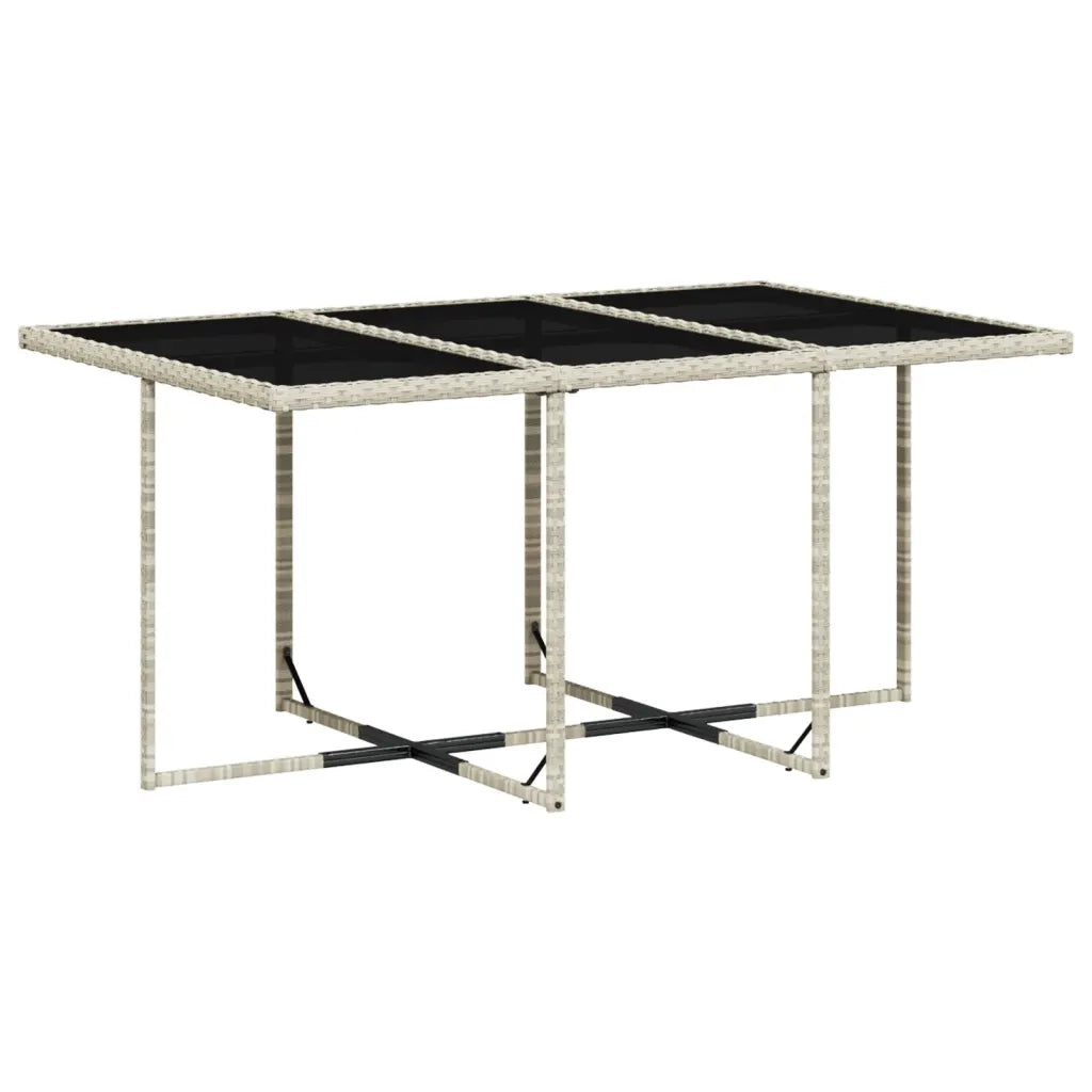Set Pranzo Giardino 11pz con Cuscini Grigio Chiaro Polyrattan 3277918