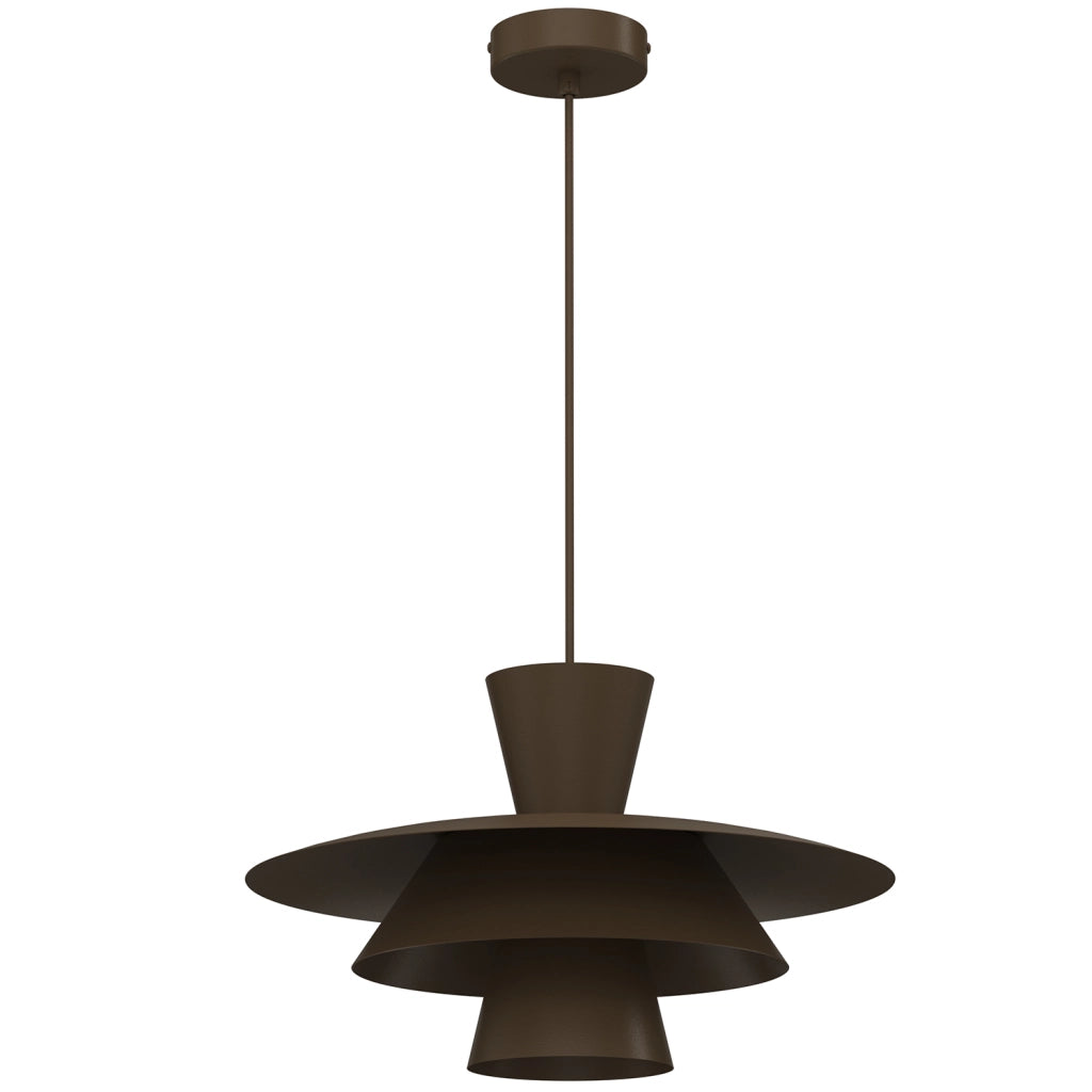 Lampada sospesa decorativa Plato 1 luce E27 marrone