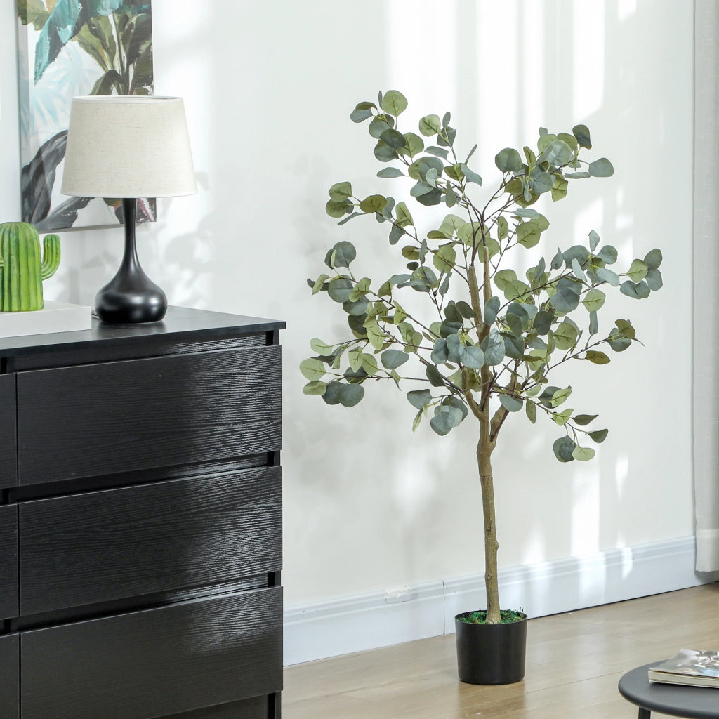 Pianta Artificiale Eucalipto 150 cm in Vaso ¨C zephmum ¨C Verde per Interni