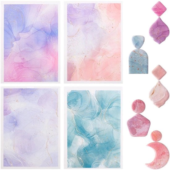 Set di carta trasfer per ceramica da 4 pezzi per creare gioielli
