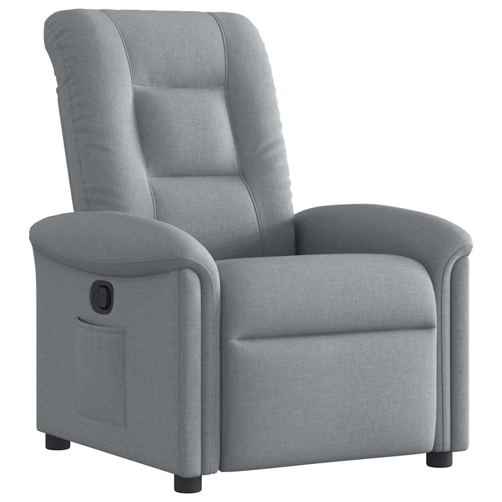 Poltrona | Sedia Relax Reclinabile in Tessuto Grigio Chiaro