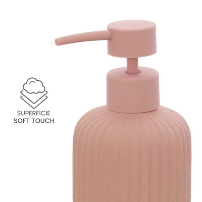 Set accessori bagno 2 pezzi in ceramica rosa soft touch Spring