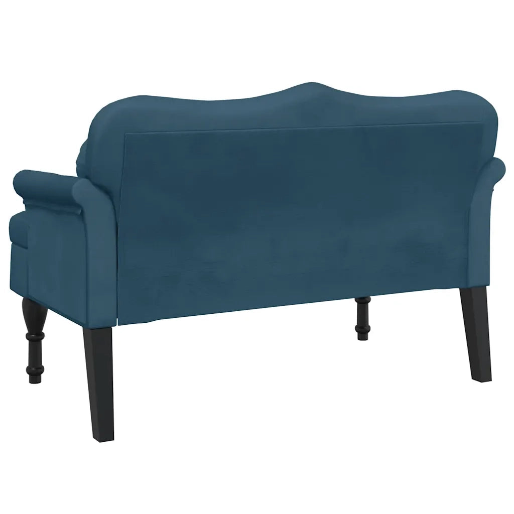 Panca con Cuscini Blu 120,5x65x75 cm in Velluto 372148