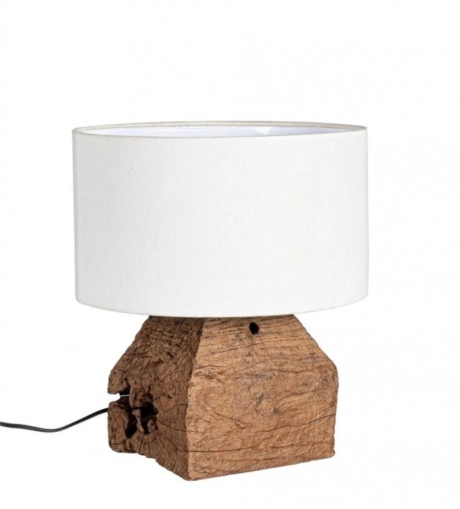 Lampada tavolo legno D.35x40h lumen bianco