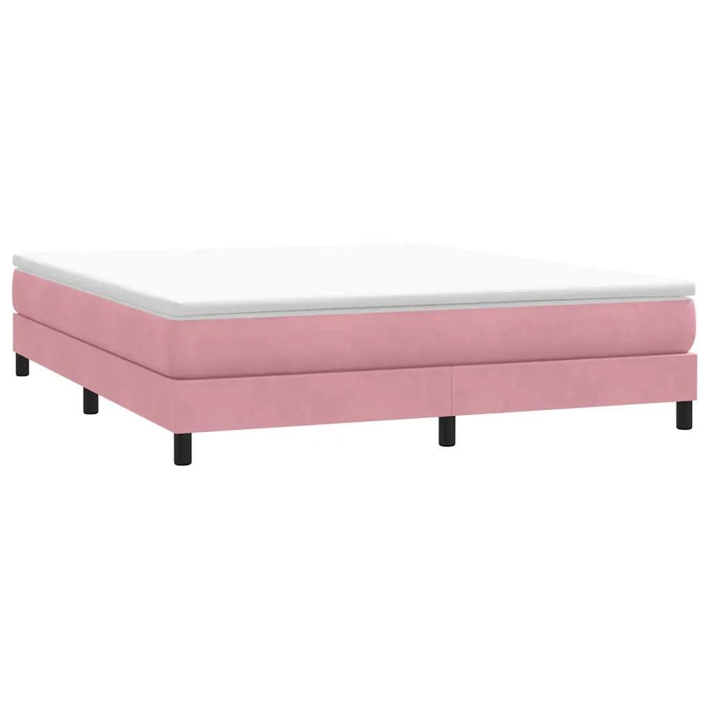 Letto matrimoniale | Letto per adulti | Giroletto a Molle senza Materasso Rosa 180x210 cm in Velluto