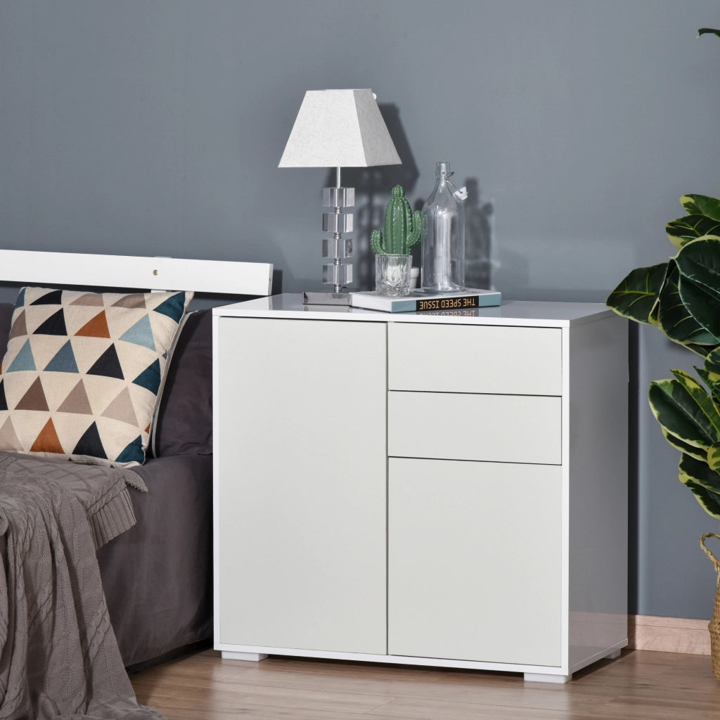 Armadio con 2 ante e 2 cassetti ¨C Minimal ¨C Bianco 79x36x74 cm