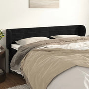 Testiera ad Orecchio-Testata con Orecchie Nera 183x23x78/88 cm in Velluto 167863