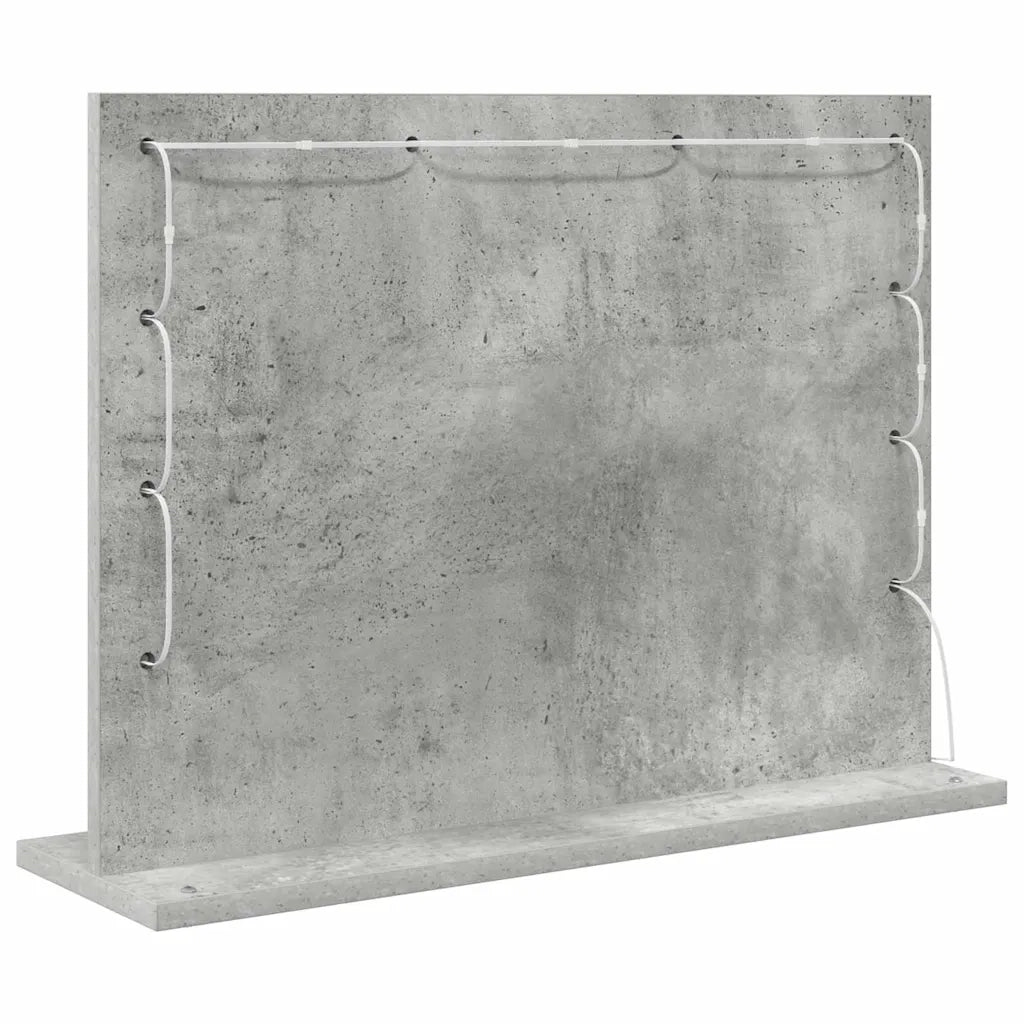 Specchio da Vanità Grigio cemento 60 x 45 x 18 cm Rettangolare 868312
