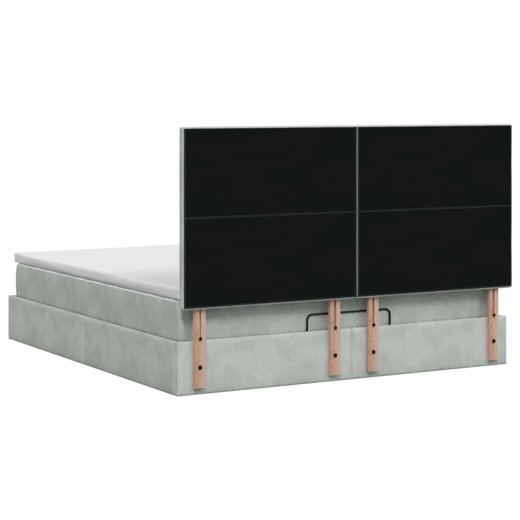 Letto ottomano con materasso Grigio Chiaro 180 x 200 cm Velluto 3457665