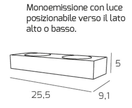 AREA APPLIQUE 2 LUCI MONOEMISSIONE SABBIA 1127-A2-SA