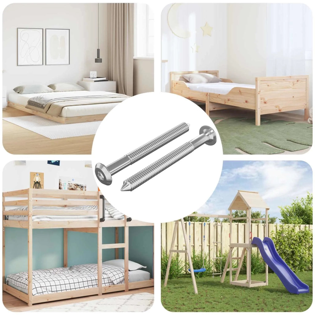Viti per mobili 2 pcs Argento M6 x 60 mm Acciaio 864394