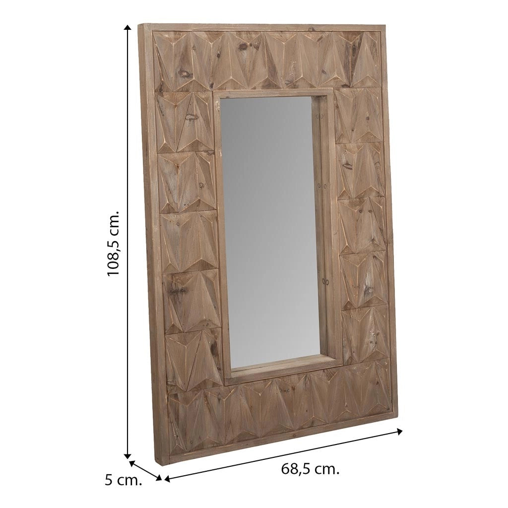 Specchio in legno marrone 68,5x6x108,5h