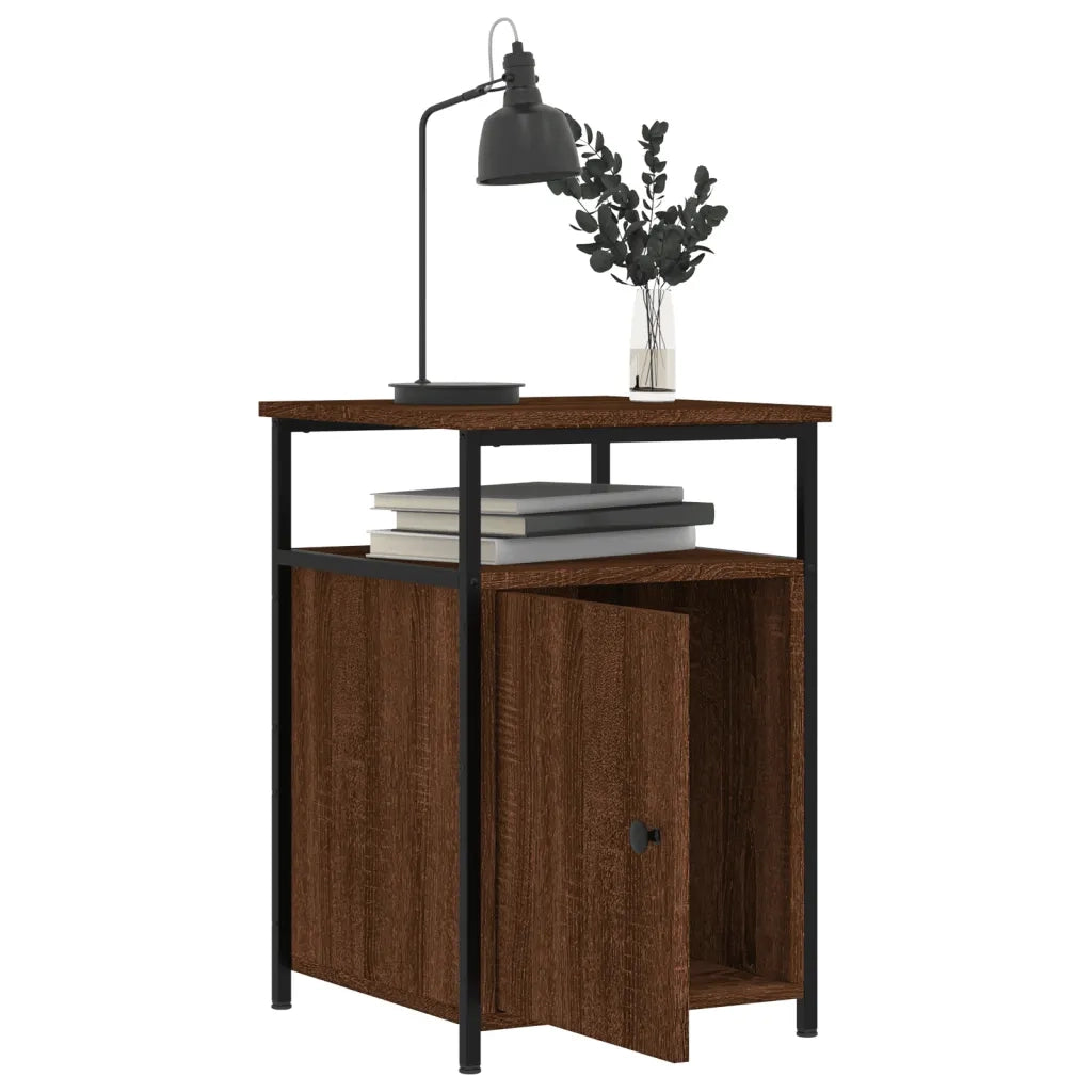 Comodini Rovere Marrone 2 pz-Set di 2 Tavolino da notte 40x42x60 cm Legno Multistrato 234939