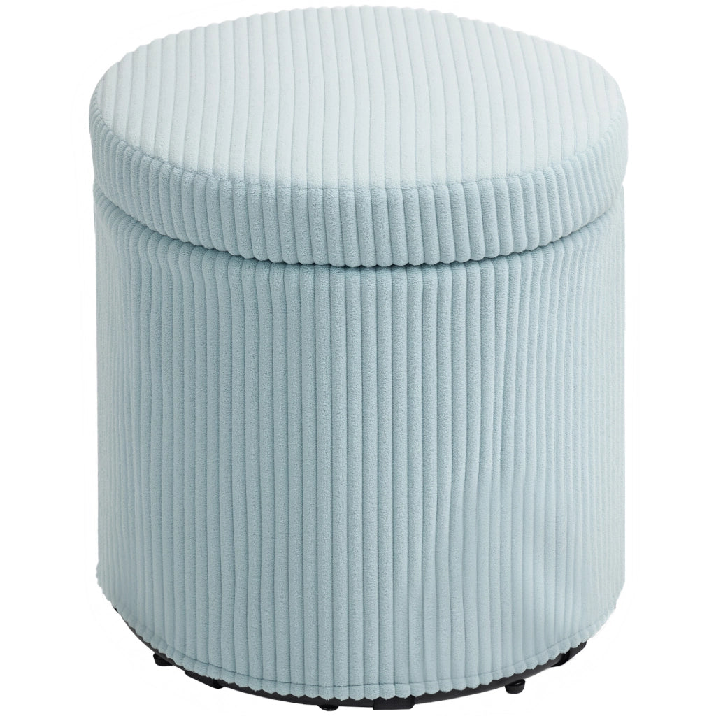 Pouf contenitore rotondo ¨C Xylo ¨C Velluto blu chiaro ?40x41cm